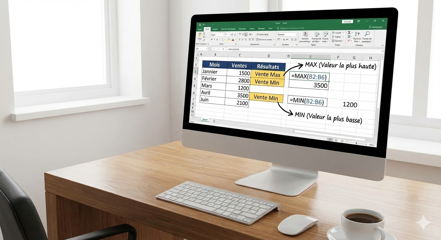 Fonctions MIN et MAX Excel : Guide complet pour trouver valeurs minimum et maximum