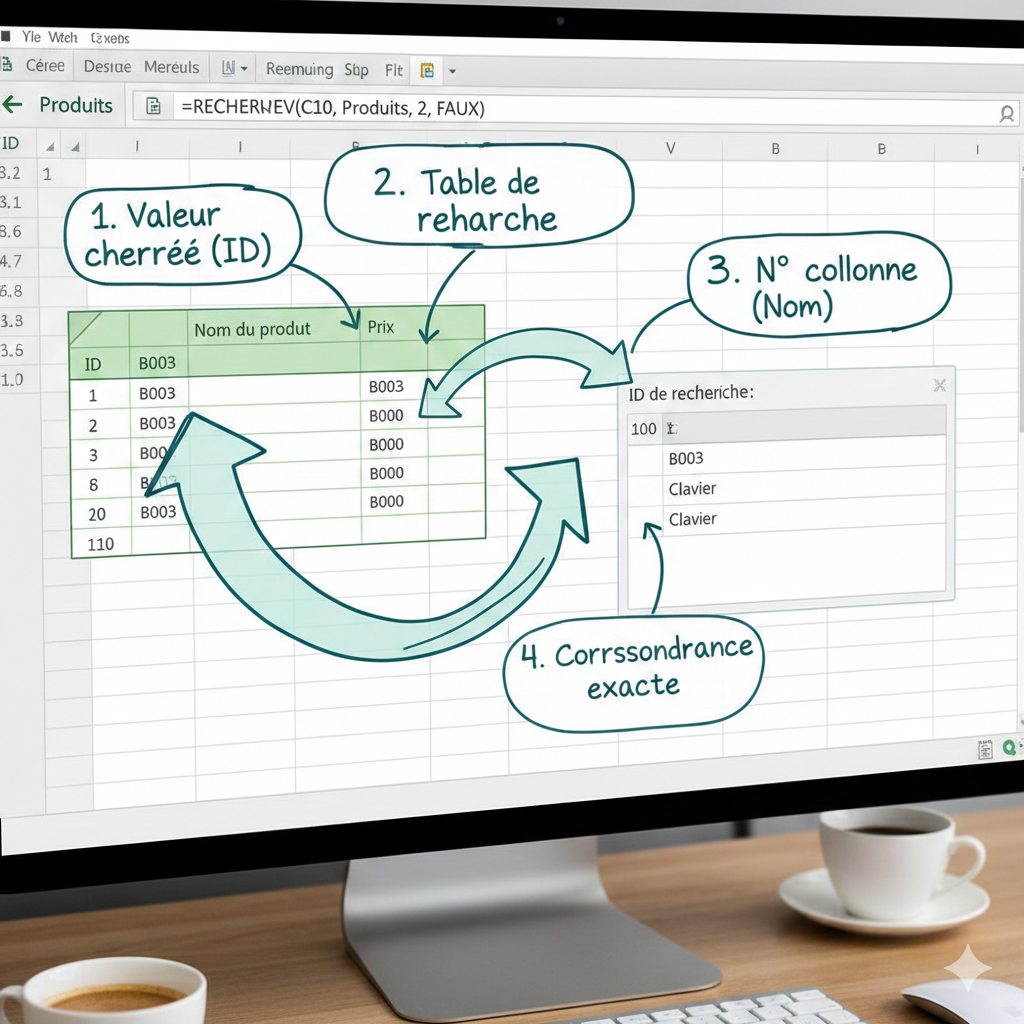 Comment utiliser RECHERCHEV dans Excel : Guide complet